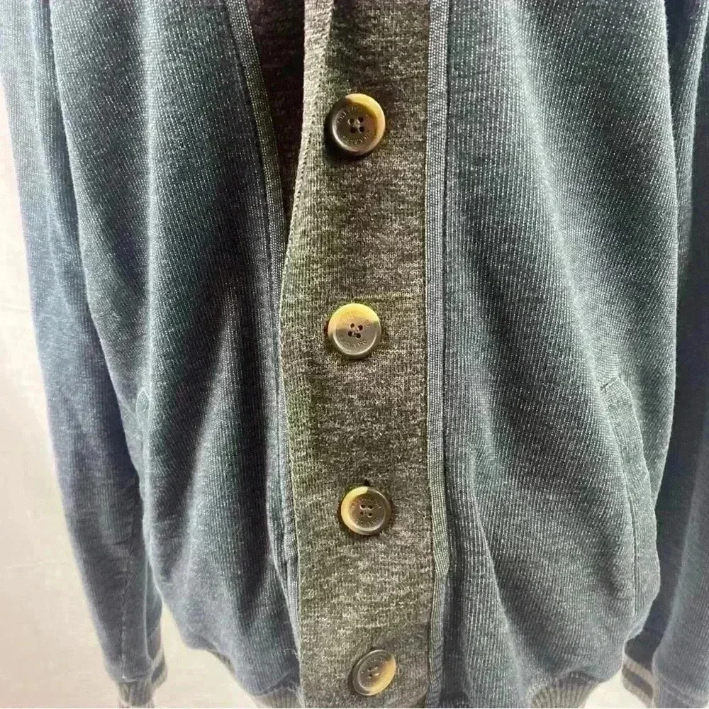 Chevignon Sweater Cardigan Blue &  Gray Winter Button Grey Warm Medium Jacket
